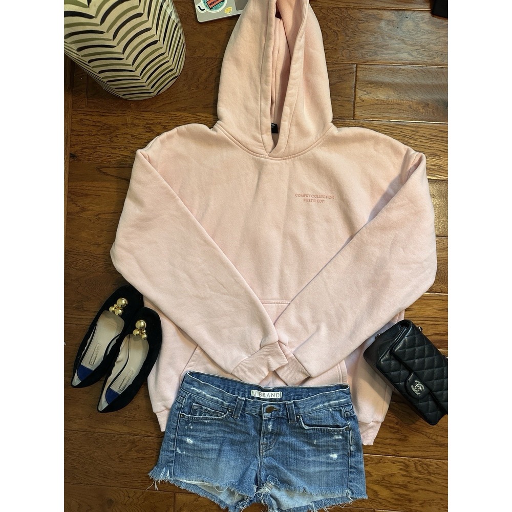 COMFRT Pastel Edit Heavyweight Hoodie Pink Fleece Pullover Sweatshirt Size XL